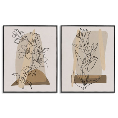 «Natural Flower Outline», ensemble de 2 giclées encadrées par Regina Moore