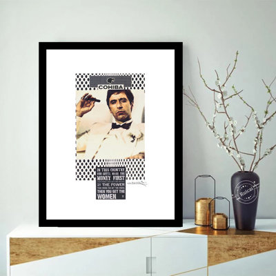 Cigares et Scarface Pacino vont de pair - Photographie de cadre photo sur panneau de fibres à densité moyenne