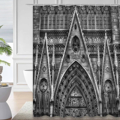 Rideau de douche cathédrale avec 12 crochets cathédrale Paris