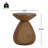 Waterdrop-Shaped Wood-Grain Side Table, Indoor/Outdoor Accent Table