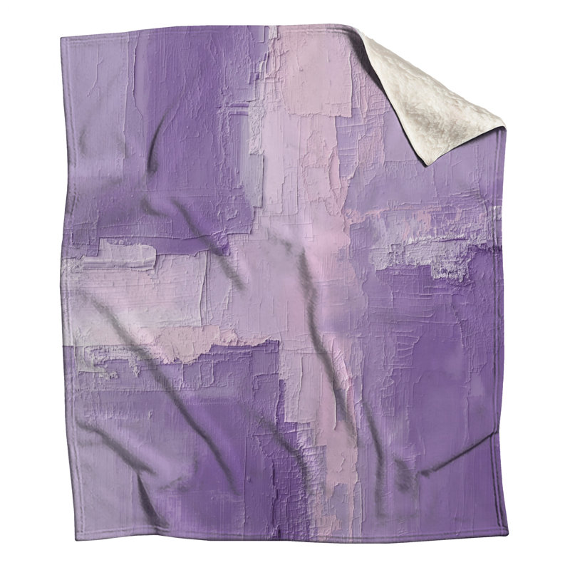 Couvertures texturées à motif abstrait mauve, L 60 po x H 80 po