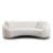 Minimalist Curved Sofa, 3 Seater, White Boucle Fleece Upholstered Sofa, Tight Curved Back Cloud Couch for Living Room  Apartment Office-1884385734