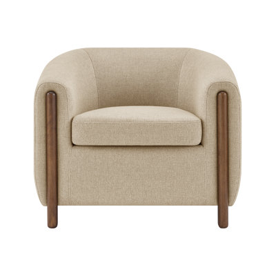Leamon Fire-Resistant Upholstered Barrel Chair