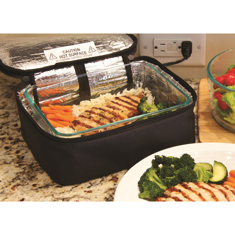 HotLogic Mini Black Insulated Portable Electric Lunch Tote