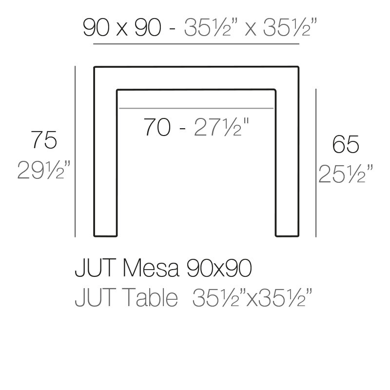 Jut Plastic/Resin Dining Table, Ecru, 180x90x75