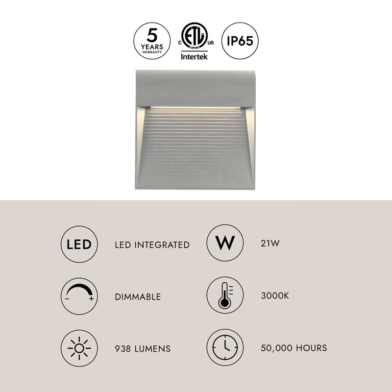 Casa 1 - Light LED Outdoor Flush Mount, Black, 6.75" H x 6.75" W x 1" D