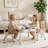 Kids Table & 2 Chairs Set, Height Adjustable Children Activity Table w/Storage, Graffiti & Building Blocks Tabletop, Toddler Furniture Set for Classroom, Daycare, Home-1575867987-1575867988