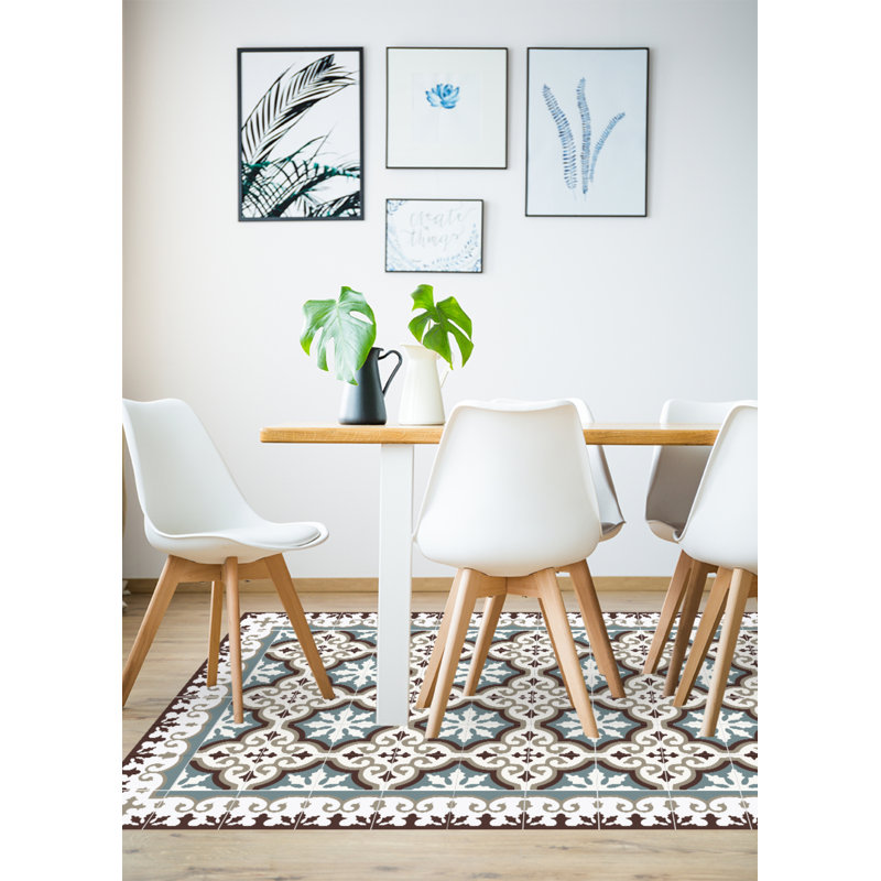 Maia Vinyl Machine Printed Area Rug, Rectangle 133 x 200cm