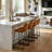 Upholstered Counter Stool with Metal Frame-339263135-368227588