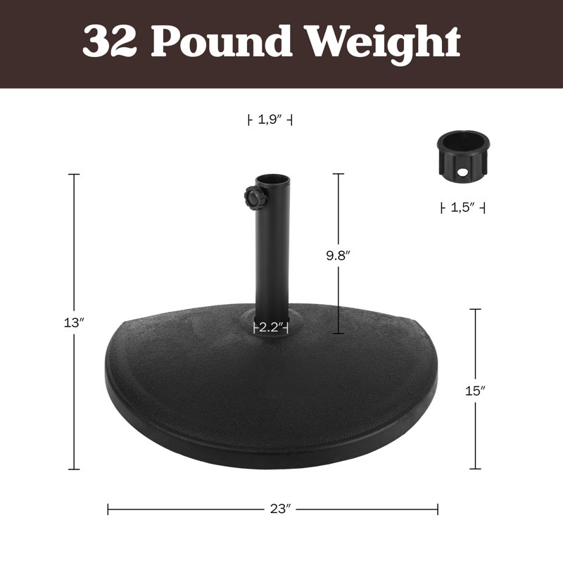Base de parasol Charlyann - Support de parasol pour terrasse 32 lb