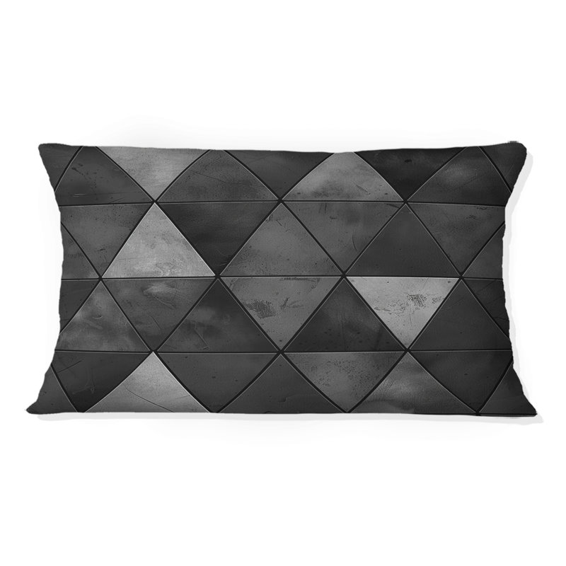 Coussin lombaire Mid-Century Black Triangle II