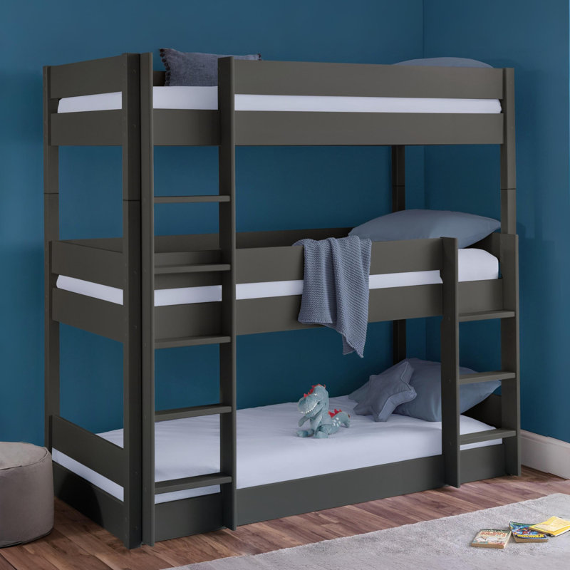 Manila Bunk Bed with Built-in Ladder Included, Anthracite