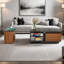 Grande table basse extensible avec 2 tiroirs de rangement