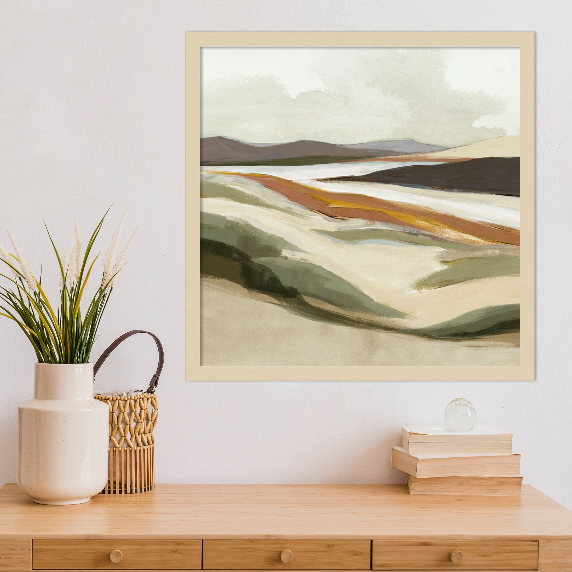 Fast Land by Jacob q Wood Framed Wall Art Print, Brown, 21" H x 21" W