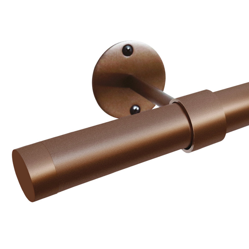 Tringle à rideaux simple réglable en métal Cabhan, H 2,5 po x l 144 po x P 3,5 po, Bronze foncé