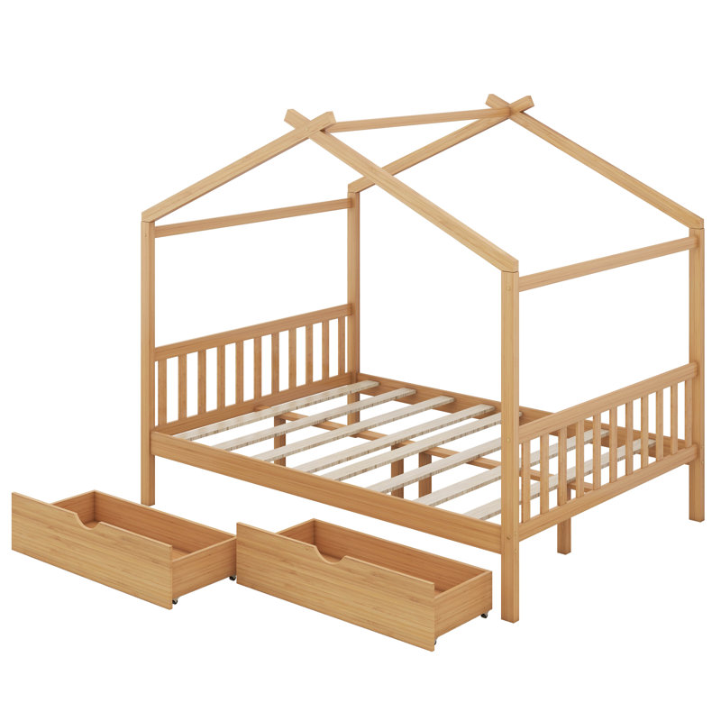 Lit plateforme double Armie, Naturel