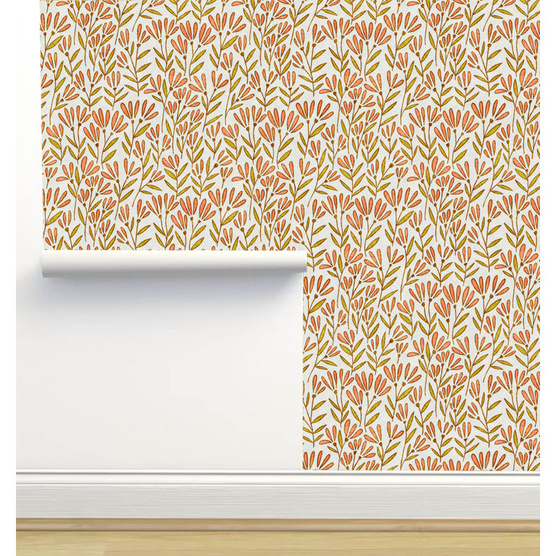Rouleau de papier peint texturé L 12 pi x l 2 po Amy Mac Ready Designs, Pêche / or