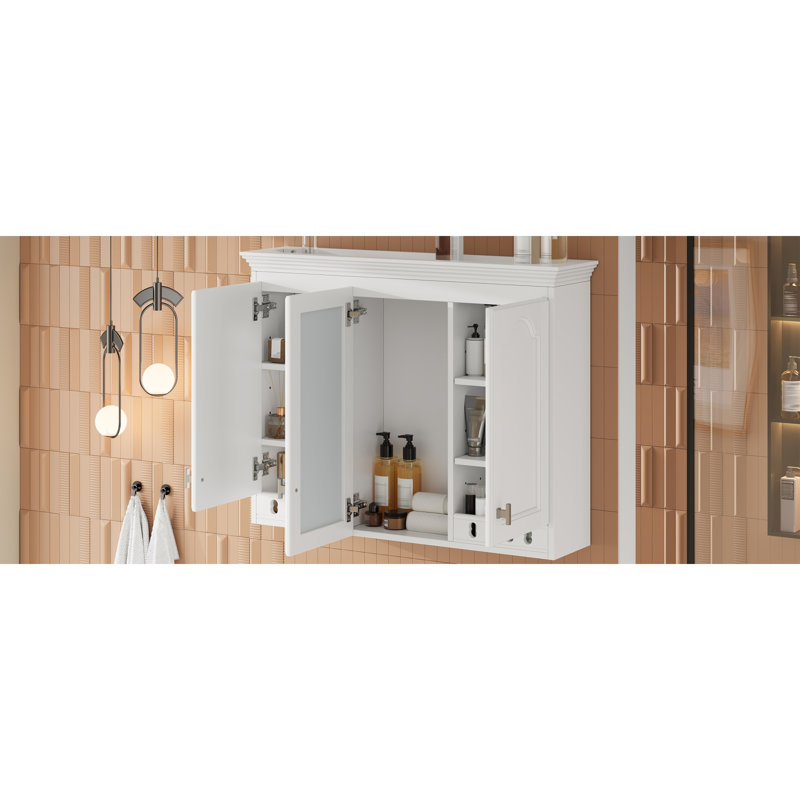 Armoires à pharmacie avec rangement, fixation murale moderne en bois et bois de 35 po pour la maison