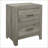 Transitional Weathered Gray 2-Drawer Nightstand with Nickel Hardware