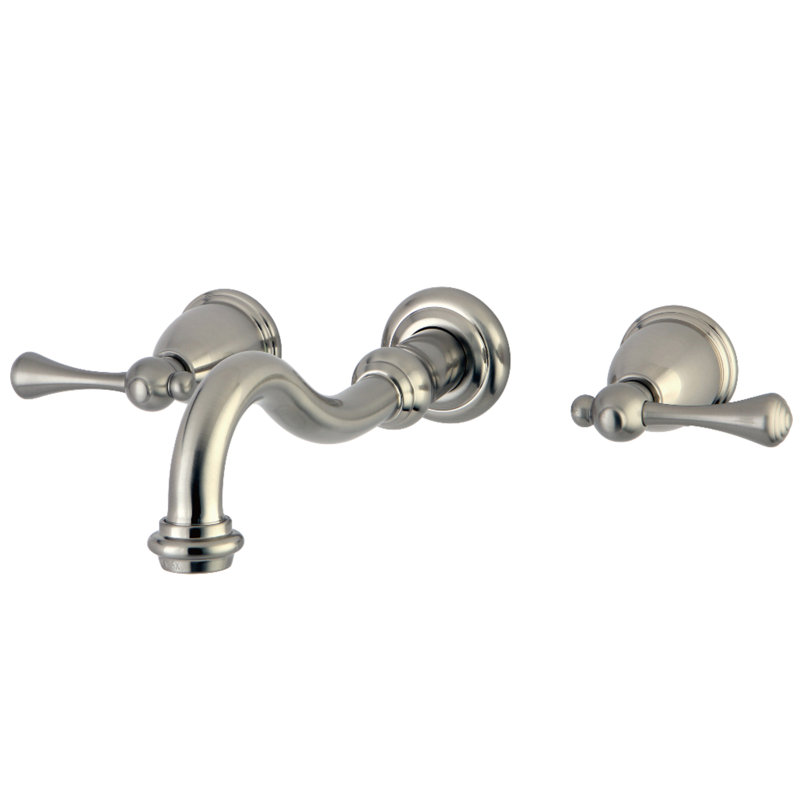 Vintage Wall Mounted Bathroom Faucet, Brushed Nickel