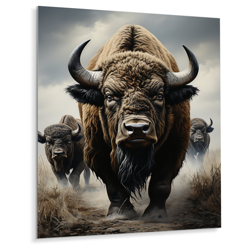 Bison Guardians Of The - animaux, art mural en métal, H 20 po x l 12 po x P 1 po