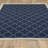 2' X 4' Blue And Ivory Geometric Stain Resistant Indoor Outdoor Area Rug