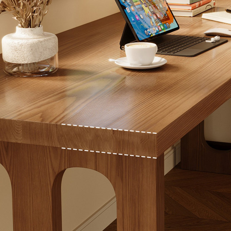 Ensemble de bureau rectangulaire en bois massif 70,87 "noyer clair