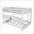 Queen Over Queen Solid Pine Wood Bunk Bed with Storage &amp; Charging Station White No Box Spring Needed