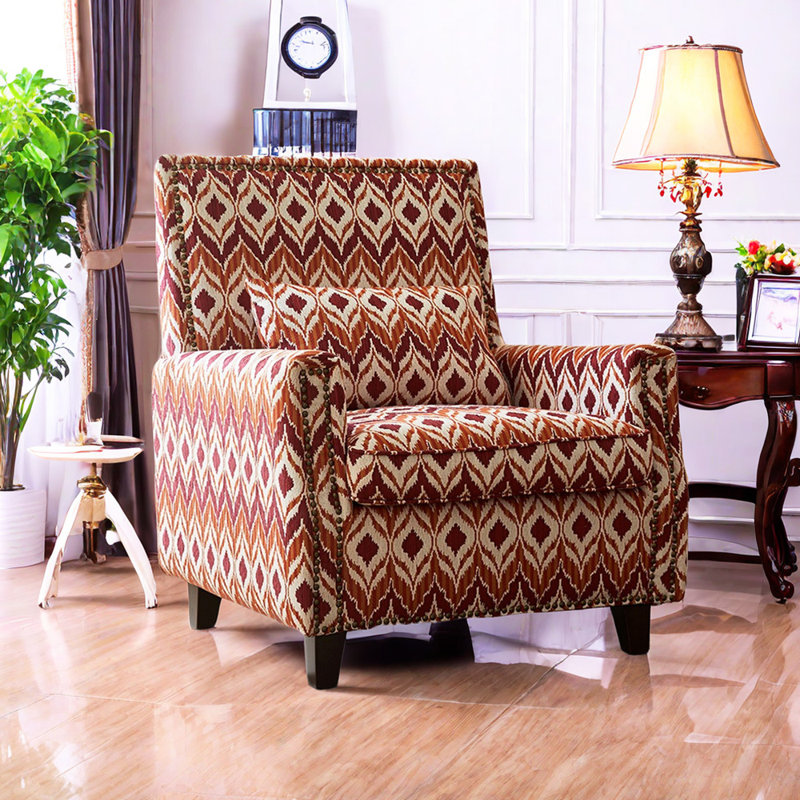 Fauteuil inclinable au design rétro et ergonomique, Mélange de polyester rouge foncé