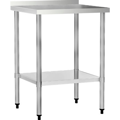 24" X Stainless Steel Commercial Work Table With 4" Backsplash And Undershelf. Corrosion - , Easy To Clean, Extra Storage For Kitchen Appliances Stain Quick Assembly, Food Safe Environments