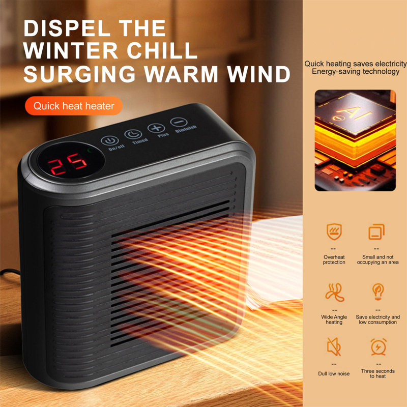 Mini Heater Plug Wall Mounted Heater Multi-function Timing Hot Heater