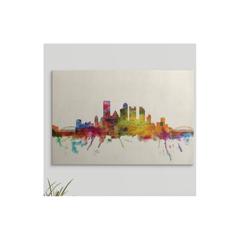 «Pittsburgh Skyline» par Francy, impression, H 20 po x l 30 po x P 1,5 po, Toile