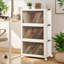 Bacs de rangement empilables et pliables avec couvercles et roulettes-1118235510