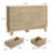 47" 8-Drawer Double Dresser with Wavy Fluted Panels, Modern Painted Horizontal Storage Chest for Bedroom, Sturdy MDF Frame with Anti-Tipping Device, Natural Oak