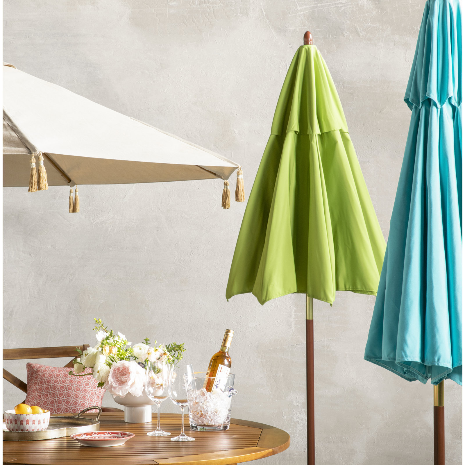 Manford 90'' Sunbrella® Outdoor Umbrella, Canvas Parrot Sunbrella® Canvas