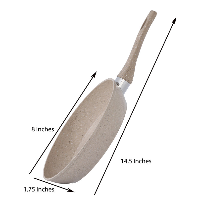 Lorren Home Trends Ceramic Coated Fry Pan, Heat-Resistent Handle, PFOA Free, Easy To Clean, Induction Compatible,, 8"