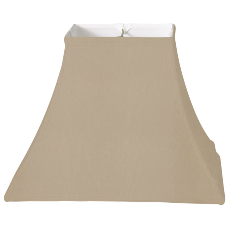 Silk Bell Lamp Shade, Gold/Off White, 10" H x 14" W x 14" D