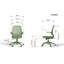 Chaise de travail ergonomique en filet avec accoudoirs rabattables et support lombaire pour petits espaces-1161967629