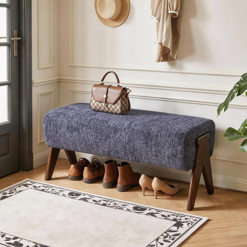 Modern Decorative] Banc en tissu, banc rembourré pour la chambre à coucher, Blue, Blue