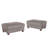 Modern Upholstered Faux Fur Square Ottoman(Set Of 2)-703592303