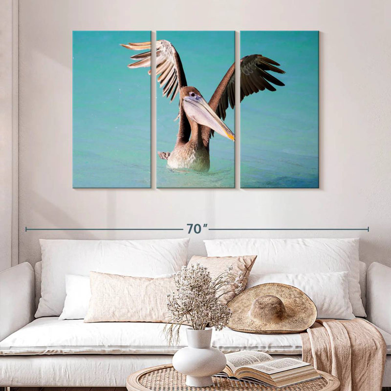 Pelican With Outstretched Wings, 32" H x 50" W