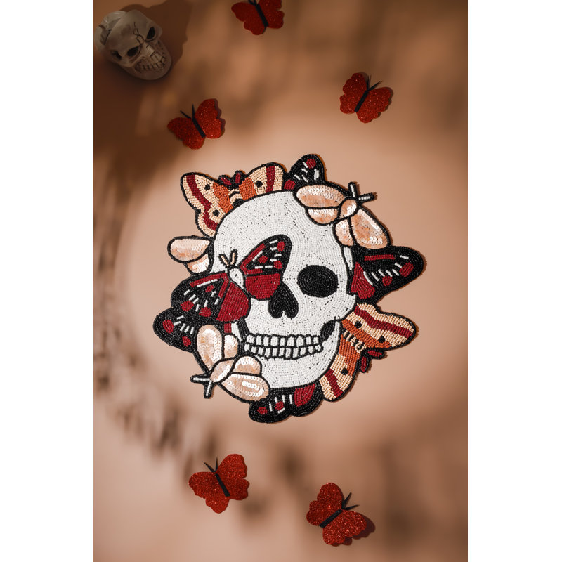Fluttering Spirits Beaded Halloween Placemat