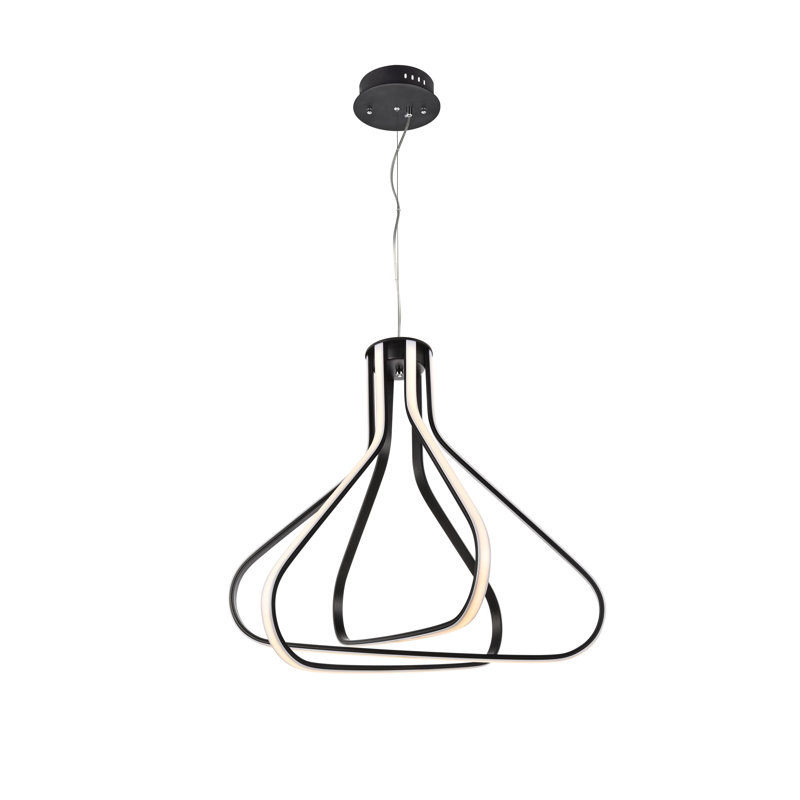 Lustre géométrique à DEL unique à 3 lumières Goodin, Noir