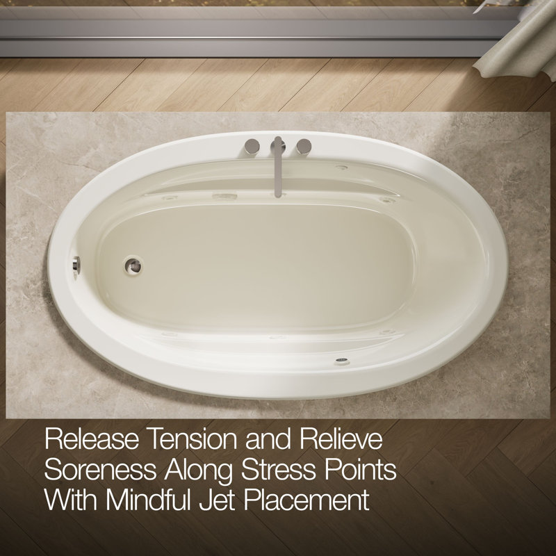 Sunward® 72" x 42" Whirpool Bathtub, Biscuit