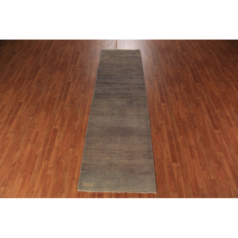 Tapis de couloir moderne brun et gris Gabbeh 3 x 10