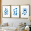 Blue Breeze I - reproduction encadrée sur mesure de qualité supérieure mate - 3 pièces-891318603-891318602