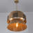 4-Light 3-Tier Coastal Chandelier Handwoven Multi Color Shade In Brass Finish