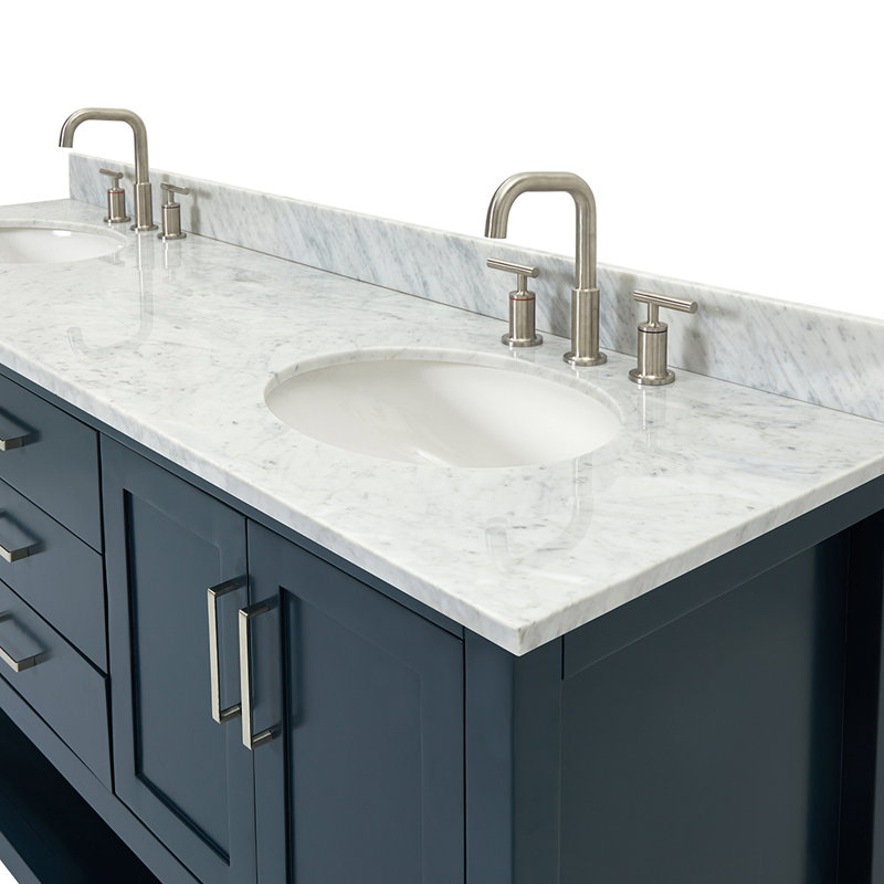 Magnolia Bath Vanity Rectangular Basin S073DCW2R, White, Rectangle ,  73"