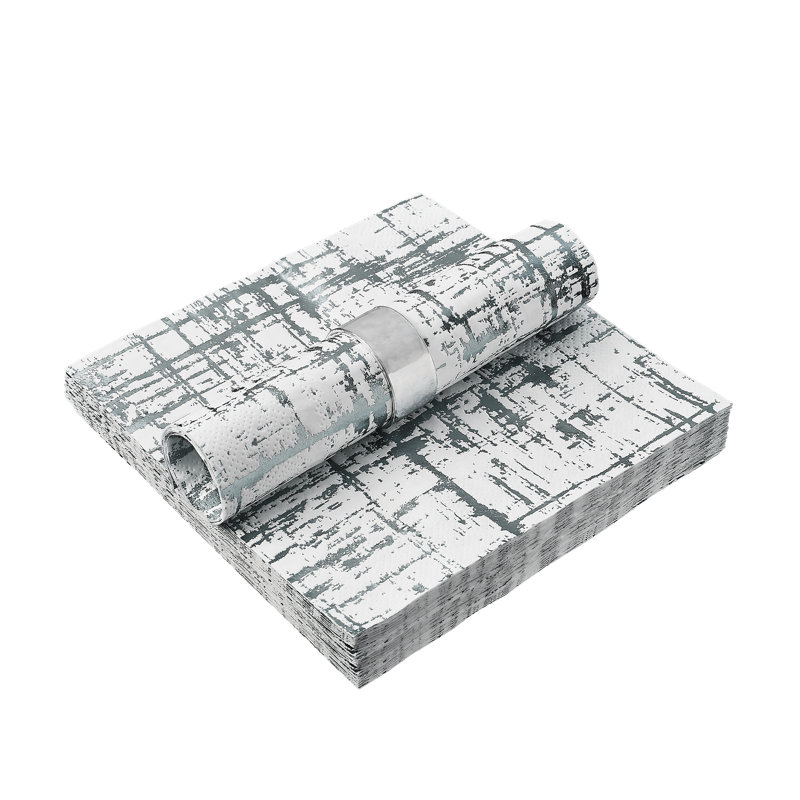 Serviettes jetables en papier Basic, Argent