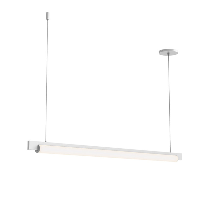 Luminaire suspendu linéaire unique à 1 lumière Keel ™, Blanc satiné, 3000 K